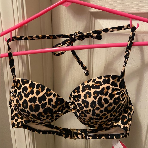 XS leapord print bathing suit twist top - Picture 4 of 4